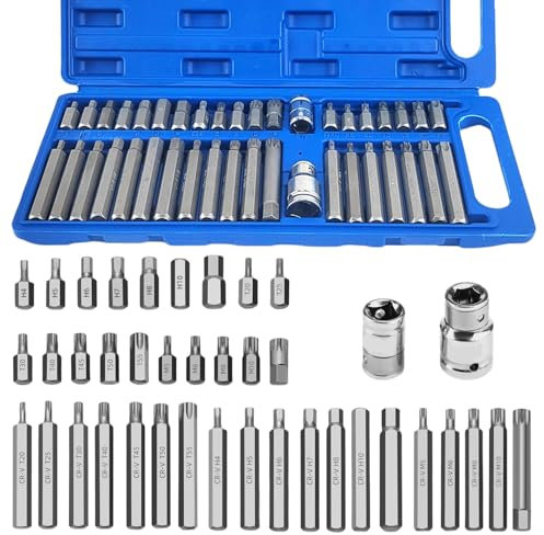 40 Stück Vielzahn Nuss Satz Vielzahn Nuss, Vielzahn Nuss Set Sechskant-Bit-SteckschlüSselsatz, Vielzahn Set für die Autoreparatur mit Koffer, Metrischem, mit Blauer Tragetasche