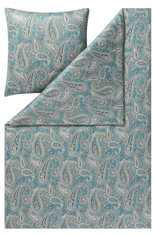 ESTELLA Mako Interlock Jersey Bettwäsche Hannah Salbei 1 Bettbezug 155 x 220 cm + 1 Kissenbezug 80 x 80 cm