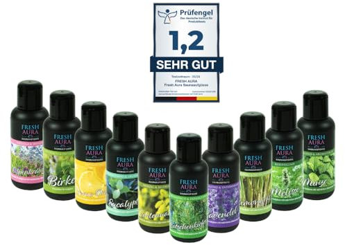 FRESH AURA Saunaaufguss Set 6 x 100 ml – Freie Duftwahl – Sauna Konzentrat Aufgussmittel – Sehr ergiebige und langanhaltende Saunadüfte | Made in Germany
