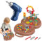 203 Pieces Take Apart Toys, Creativity Kids Tool Box Bear With Drill, Mon-tessori Toys Building Block Set, Design And Drill Toolbox for Tiny Craft-sman Kids, Ages 3-12 Years