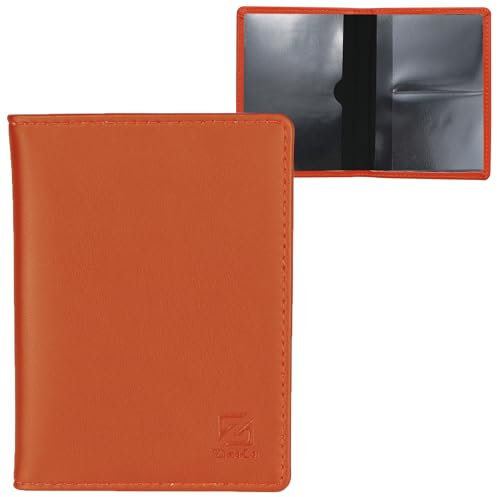 ZhaoCo Fahrzeugschein Hülle, Dünne Leichte Robust Schutzhülle für Führerschein Visitenkarten und Kreditkartenetui aus Kunstleder (Orange)
