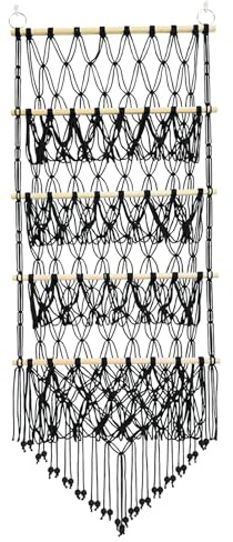 rongweiwang Plüsch Organizer für Stofftiere, 4 lagiges Spielzeug Aufbewahrungsnetz für Kinderzimmer Dekor, elastisch zum Aufhängen, gefüllte Hängematte, Holzspielzeug Hängematte, D