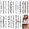 7 feuilles de Tatouage Temporaire,Autocollant Noir Tribal Faux Tatouage,Esquisse,Autocollant de Tatouage Temporaire,Tatouage Adhésif pour Femme et Homme