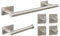 Steel Soul - Set Accessori Bagno Argento Satinato Adesivi - Inox 304 - Porta Asciugamani, Porta rotolo,Ganci - Adesivo 3M VHB - Senza Fori - (6 Pezzi)