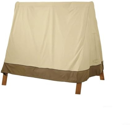 GLFLOW Strapazierfähige wasserdichte Abdeckung für Hollywoodschaukel, Outdoor-Schaukelabdeckung, ein Rahmen, Terrassenschaukelabdeckung für Gartenmöbel (beige 216 x 140 x 170 cm)