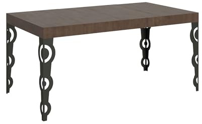 Itamoby Ausziehbarer Tisch Karamay Premium 130/390 x 90 cm, Füße Nussbaum, Anthrazit