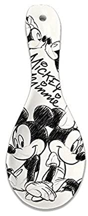Disney Mickey and Minnie Mouse Sketch Ceramic Spoon Rest, 9 Inches