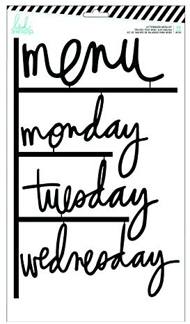 American Crafts 315005 Heidi Swapp 10268595 Schablone zum LETTERBOARD 13piece Kit Menu