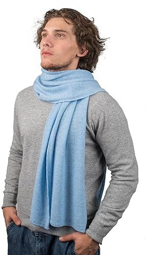 Dalle Piane Cashmere - Schal aus 100% Kaschmir - Made in Italy - für Mann/Frau, Farbe: Himmel, Einheitsgröße