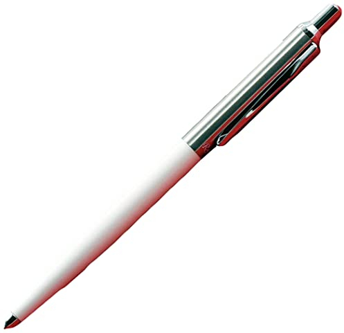 OHTO Kugelschreiber RAYS aus ABS-Stahl und Clip aus Messing in der Farbe Weiß, Strichbreite: 0,5 mm, NKG-255R-WT