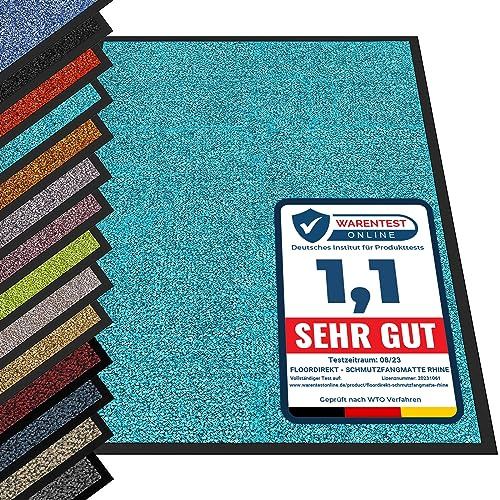 etm® Schmutzfangmatte - Fußmatte in vielen Größen - Türmatte Fußabstreifer für Haustür innen und außen (Türkis, 120x300 cm)