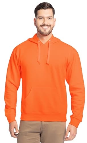 Fruit of the Loom Unisex's Eversoft Fleece Hoodies, Full Zip, Moisture Wicking & Breathable, Sizes S-4x Shirt, Safety Orange Pullover, XXL