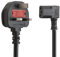 TRD Right Angled Kettle Lead Power Cable 0.5M, 1M, 2M, 3M, 5M 3-pin mains 90 Degree power lead for TV, pc, monitor, plug, cord, printers (1M)
