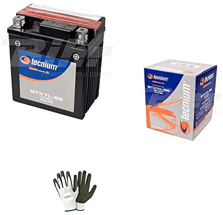 COMPATIBLE WITH APRILIA 125 Mojito 2007 BATTERY ALREADY READY TO USE TECNIUM YTX7L-BS BATTERIES 6 AMPERE 12 VOLT SPECIFIC FOR MOTORCYCLE SCOOTER 113X70X130