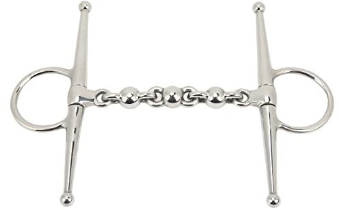 Jeanoko 135 Mm Edelstahl-Pferdegebiss, Professionelles Pferdegebiss, Pferdereiten, Volle Wangentrense mit Kugelkette für Pferdefarm, Reitbedarf Gartenzucht