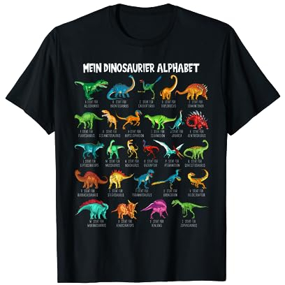 Dinosaurier-Arten Alphabet A-Z Dino ABC T-Rex Dinosaurier T-Shirt