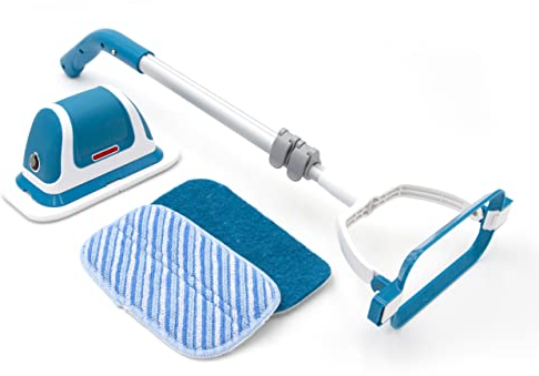 LIVINGTON MultiScrubber elektrischer Schrubber – Akku Wischer zum mühelosen Wischen, Schrubben und Polieren – 2-in-1 Wischsystem als Handschrubber & Bodenwischer – inkl. 2 Aufsätzen