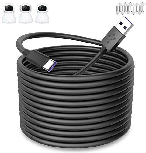 USB C Kabel 10m,Typ C Ladekabel für Xiaomi Mi Wireless Outdoor Security Camera 1080P,Power Extension USB C Ladekabel für Xiaomi Mi Camera 2K Magnetic Mount,Netzteil Stromkabel für Sicherheitskamera