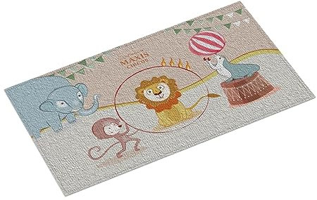 easyprint Kinderteppich mit Name Personalisieren | Willkommen im Zirkus | 100 x 160 cm | mit Wunschnamen | Ultrasoft 1.200 g/m² | Teppich | Spielteppich | Löwe