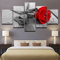 5 Stück Leinwandbild Wandkunst Rote Rose Romantik 150 X 80 Cm Wanddekoration Modernes Kunstwerk Gemälde Für Home Office Wohnzimmer Schlafzimmer Für Esszimmer Kinderzimmer Galerie -7N8N/Q1Z-7A4O1M6V9C7