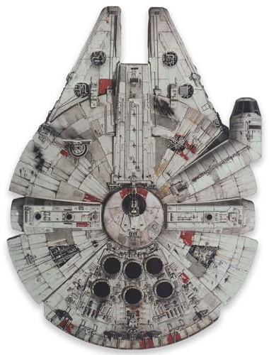 Disney Star Wars Millennium Falcon Luftansicht geprägtes Metallschild – Vintage Millennium Falcon Wanddekoration für Zuhause