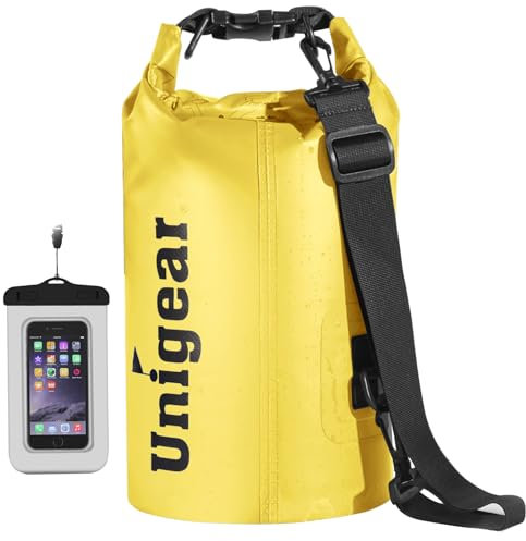 Unigear Dry Bag 2L/5L/10L/20L/30L/40L/55l Waterproof Dry Sack Roll Top with Phone Case and Long Adjustable Shoulder Strap for Boating/Kayaking/Fishing/Rafting/Swimming/Camping/Snowboarding