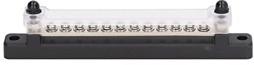 Fictory 12-Wege-Sicherungskasten Fictory 12 Schaltkreis Sicherungsblock, Stromverteilerklemmenblock mit Erde, 150A Kapazität, Schutzabdeckung, 12-Wege-Sicherungskasten, Bolzenmontage