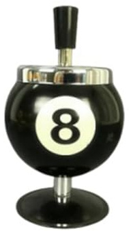 Qussedser Billard-Aschenbecher mit Billardkugel-Design, tragbarer Metallaschenbecher für Poolhaus, Billard, Aschenbecher, Schwarz, . 8