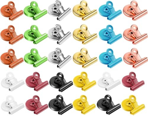 Magnetklammer, 30 Stück Magnetclips Whiteboard Magnete Klammer Kühlschrankmagnete mit Klammer Magnetclips Magnet Clip Klemmen für Fotos, Aufkleber, Taschen, Kühlschrank, Whiteboard - 10 Farbe