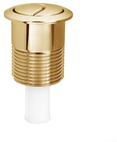 Gold Toilet Flush Button Compatible With For Siamp 34455009 And For Skipper 45, Dual Flush Push Valve Kit, Round Toilet Tank Button