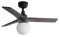 Faro Klim Ventilador de techo pequeño de 3 aspas, color negro mate y nogal, con luz, 1 bombilla E27, sistema Wiz Smart.