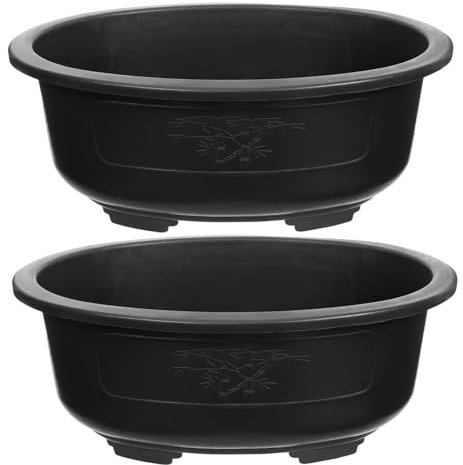 Toddmomy 2piezas Maceta Grande Ovalada para Bonsái Jardinería y Doméstico Macetero Decorativo para Plantas y Flores
