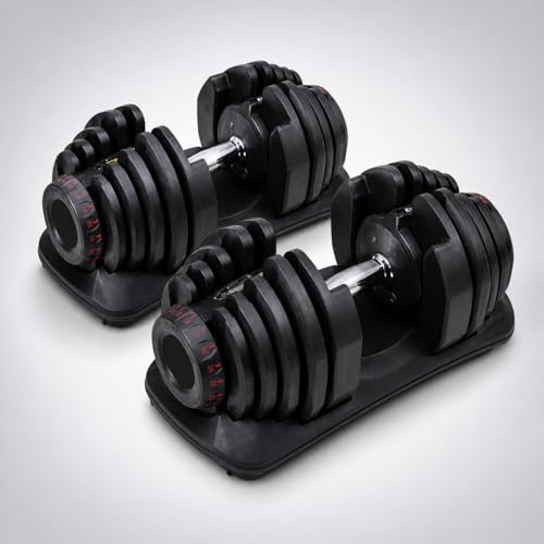 Adjustable Dumbbells 24 KG & 40 KG – Quick Dial Smart Weight Set for Home Gym, Strength Training & Full Body Fitness Equipment