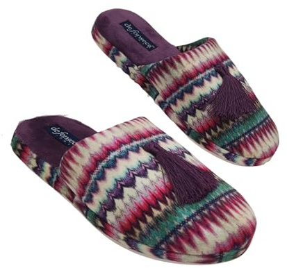 de fonseca Sissy Ciabatte Artistiche da Donna, Pantofole in Cotone, Slippers Comode e Lavabili per Casa (Viola, Sistema Taglie Calzature EU, Adulto, Donna, Numero (range), Media, 40, 41)