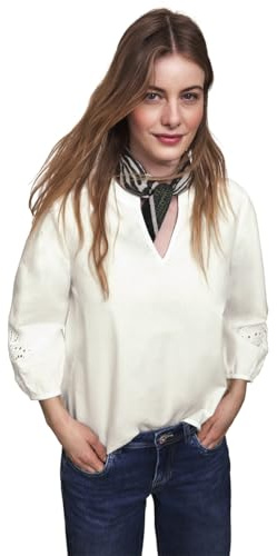 Street One Studio Damen Bluse mit Split Neck und Stickerei