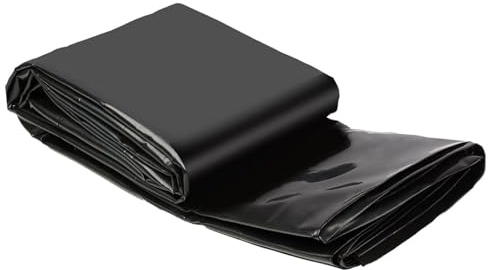 Junvstor Revêtement d'étang PE renforcé 10x10m, sous-Couche d'étang Koi, Membrane de Piscine améliorée pour Poissons, Canards, lit surélevé Jardin bâche de Toit d'étang de Paysage Aquatique(2x7m)