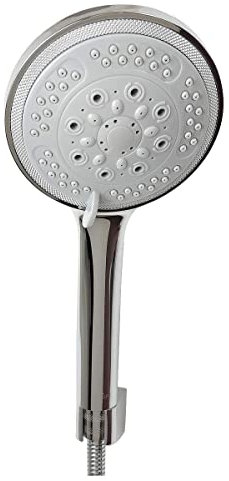 EcoSpa Chrome Shower Head 8 Spray Settings Easy Clean Large Universal Handheld Fit