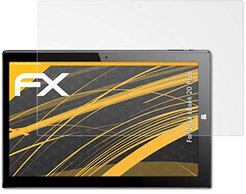 atFoliX Panzerfolie kompatibel mit Onda oBook 20 Plus Schutzfolie, entspiegelnde und stoßdämpfende FX Folie (2X)