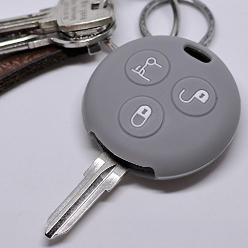 Soft Case Schutz Hülle Auto Schlüssel für Smart 450 Fortwo Cabrio Coupe Key/Farbe Grau