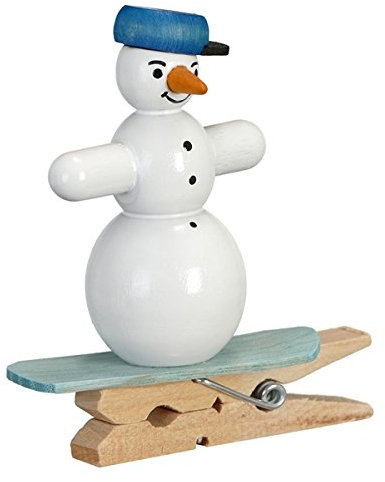 Rudolphs Schatzkiste Baumbehang Schneemänner Snowboard mit Klammer Höhe ca. 5cm NEU Baumschmuck Christbaumschmuck Strauchbehang Weihnachten Schneeball Figur Seiffen Erzgebirge Holz Winterdeko