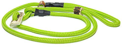 Retrieverleine Sporty | robuste Hundeleine aus Tau mit integrierter Halsung | Ø8mm | Horn-Zugstopp