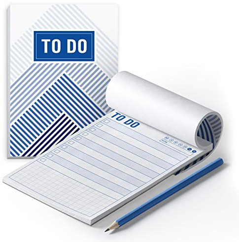 itenga Stripes Design-Notizblock 2er-Set (to DO (DIN A6) Aufgabenliste zum Abhaken)