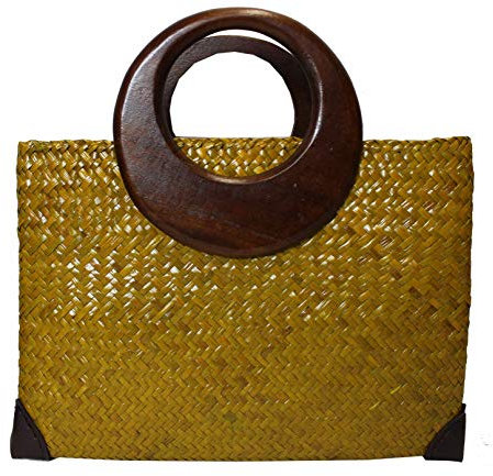 Rotfuchs Sac à main Sac à main Sac à paille Sac à provisions Sac de plage Sacs d'été faits à la main de roseaux 50 cm