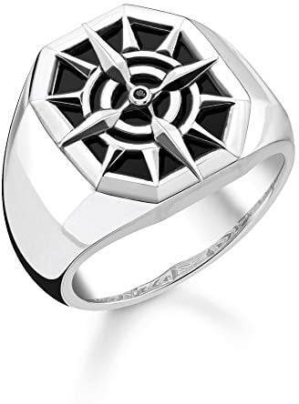 THOMAS SABO Ring Kompass schwarz 925 Sterlingsilber, Geschwärzt
