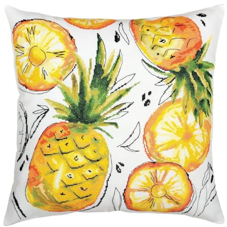 RTO Cross Stitch Cushion, Cotton, Multicoloured, 40x40 cm