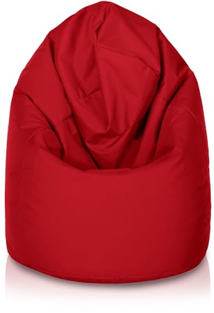 Bepouf - Pouf a Sacco Baby 55Øx95H cm 150L Poliestere Rosso Imbottito, Puffo per Sedersi Bambini - Pouf Poltrona Salotto e Camera da Letto Comodo e Lavabile - Poltrona Sacco Anallergica Impermeabile