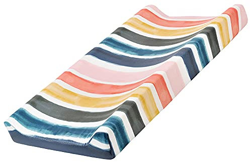 Baby Floral Windel Wickelunterlage Cradle Matratze Wickelauflagen, Säugling Stretchy Stoff Wickeltisch Abdeckung Wickelunterlage Baby Nursery Windel Wickelunterlage 32''X 16 '' (Regenbogenstreifen)