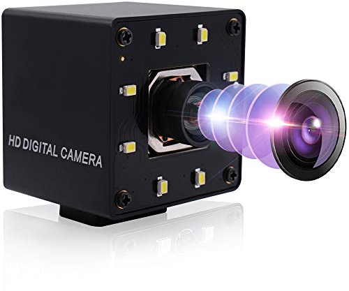 Svpro Auto Focus 4K USB Camera 30 pfs UHD Computer Camera IMX415 Sensore 100° senza distorsione, Mini Camera Plug&Play Webcam con luce LED per visione industriale, streaming di lezioni online