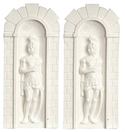 Melody Jane Puppenhaus 2 Römische Soldat Nischen Wand Dekor Paneele Miniatur Gartenzubehör