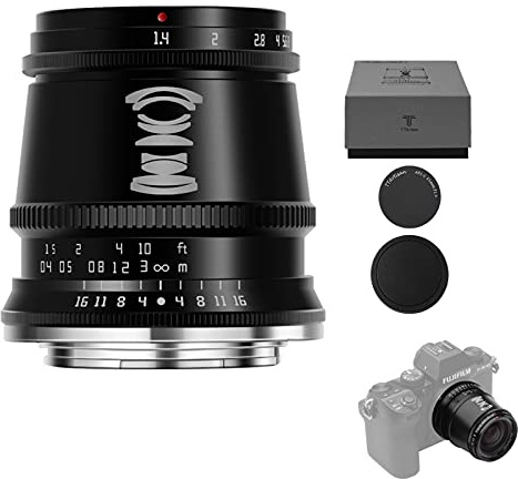 TTArtisan 17mm F1.4 APS-C Objektiv mit manuellem Fokus, kompatibel mit FX-Mount-Kameras X-T2 X-T3 X-T4 X-T10 X-T20 X-T30 X-T100 X-T200 X-PRO1 X-PRO2 X-PRO3 X-E1 X-E2 X-E2S X-E3 XS10.(schwarz)